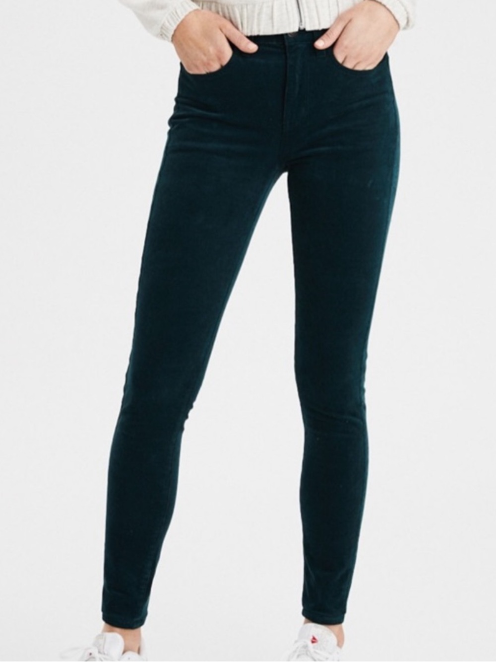 American Eagle Outfitters Teal Corduroy Skinny Pants